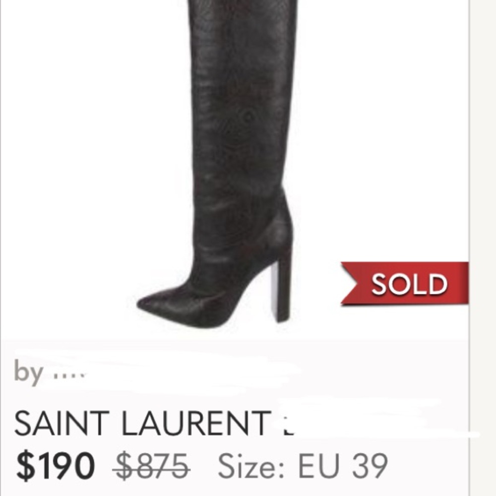 ISO SAINT LAURENT cowgirl style leather heeled boots